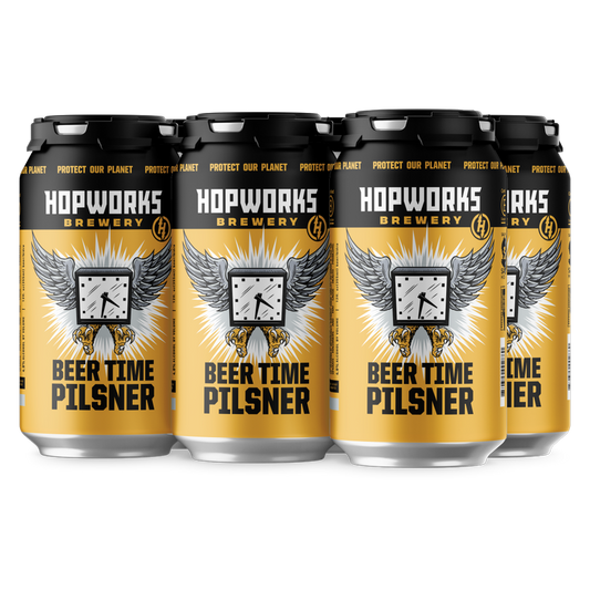 Hopworks Beer Time Pilsner 6pk 12oz Can 4.9% ABV