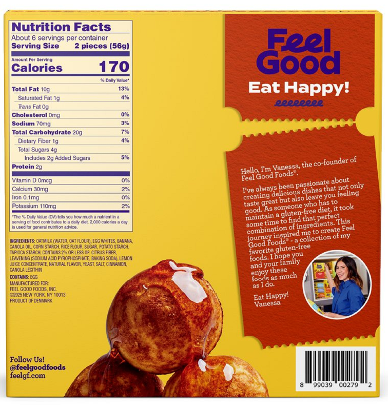 Feel Good Foods Gluten Free Banana Bread Pancake Balls, 12.7oz.