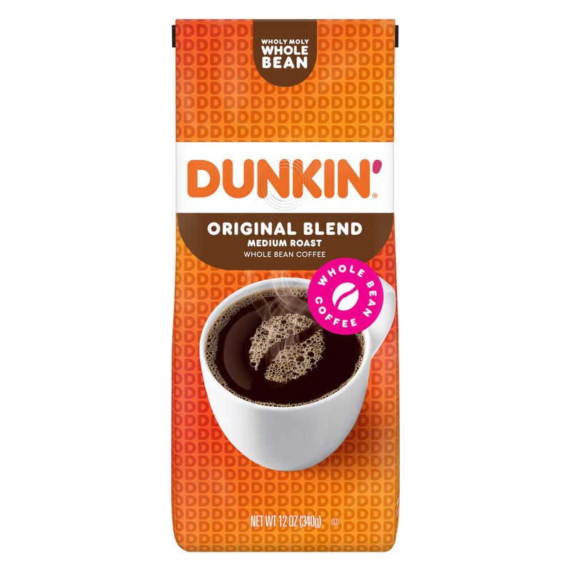Dunkin’ Donuts Original Blend Medium Roast Whole Bean Coffee 12oz Bag