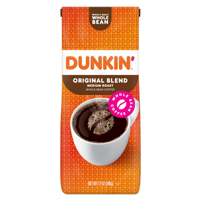 Dunkin’ Donuts Original Blend Medium Roast Whole Bean Coffee 12oz Bag