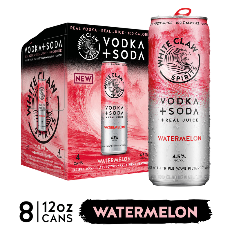 White Claw Vodka + Soda Watermelon 4pk 12oz Can 4.5% ABV