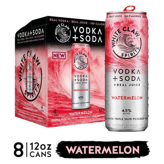 White Claw Vodka + Soda Watermelon 4pk 12oz Can 4.5% ABV