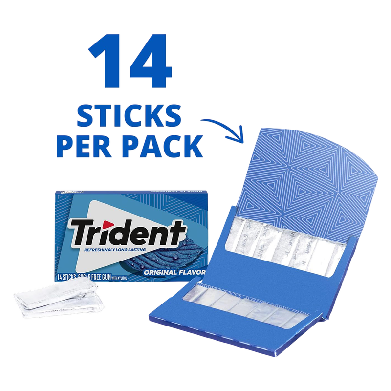 Trident Original Flavored Gum, 14pc
