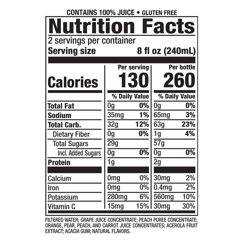 Nantucket Nectars Peach Orange Juice 16oz