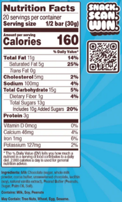 Feastables Peanut Butter Milk Chocolate Bar, 2.1 oz