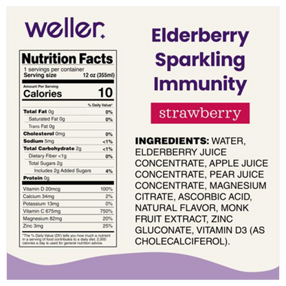 Weller Elderberry Strawberry Sparkling Immunity 12oz Can