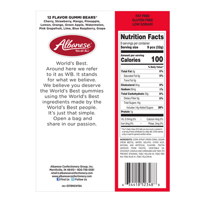 Albanese Confectionery 12 Flavor Gummi Bears 7.5oz