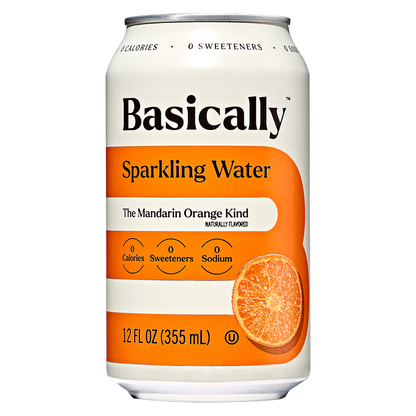Basically Mandarin Orange Sparkling Water 8pk 12oz Cans