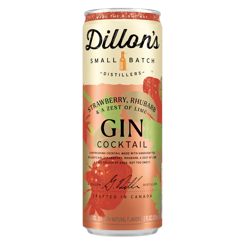 Dillon's Strawberry, Rhubarb and Lime Gin Cocktail 5% ABV