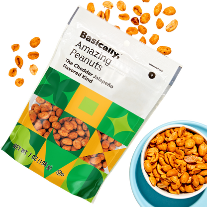 Basically, Cheddar Jalapeno Peanuts 7oz