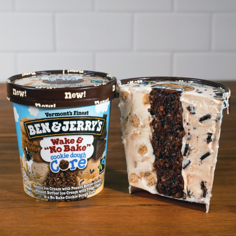 Ben & Jerry's Wake & No Bake Cookie Dough Core Ice Cream 16oz