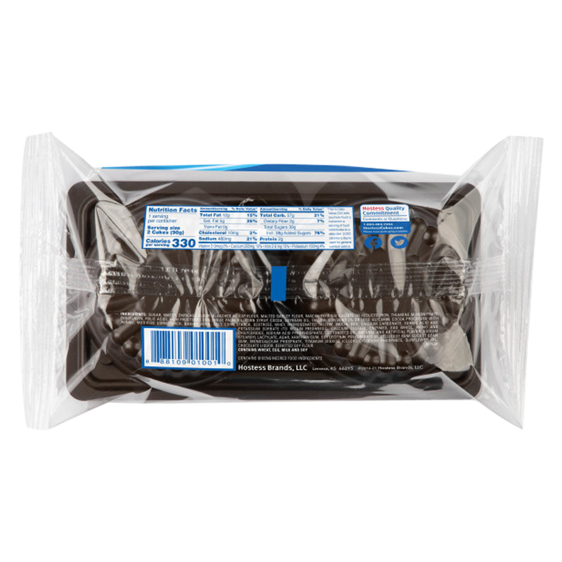 HOSTESS Chocolate Cupcakes Single Serve, 2 Count, 3.17 oz