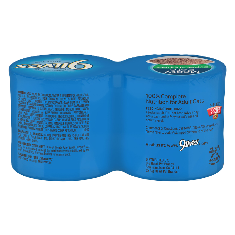 9Lives Meaty Paté Super Supper Wet Cat Food, 5.5 Ounce (Pack of 4)