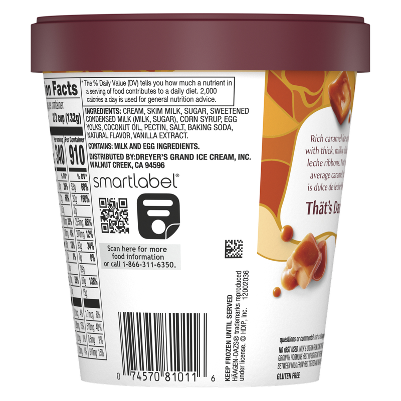 Haagen-Dazs Dulce De Leche Ice Cream, 14oz.