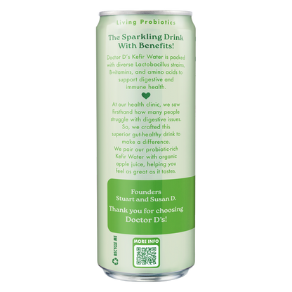 Doctor D's Organic Crisp Apple Sparkling Probiotic Drink 12oz Can