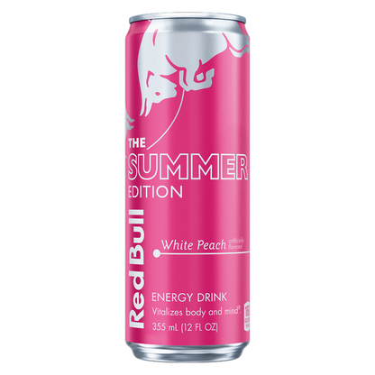 Red Bull White Peach The Summer Edition Energy Drink 12oz Can