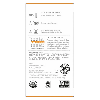 Tazo Organic Chai Tea 16ct