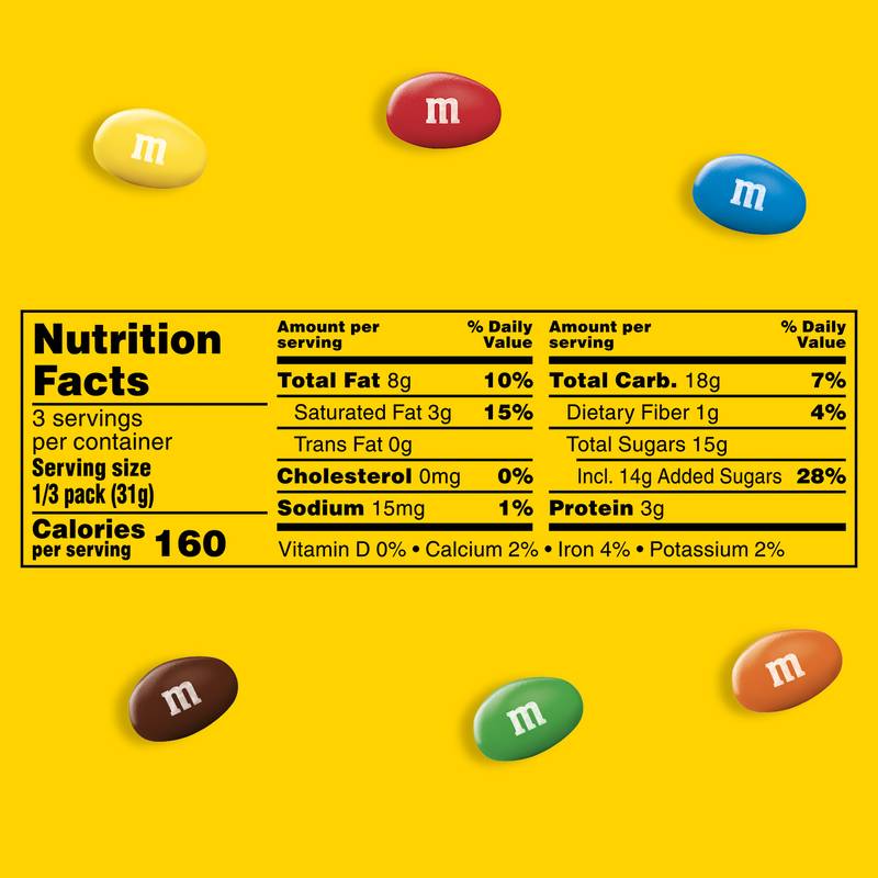 M&M's Peanut Milk Chocolate Candies Share Size, 3.27oz