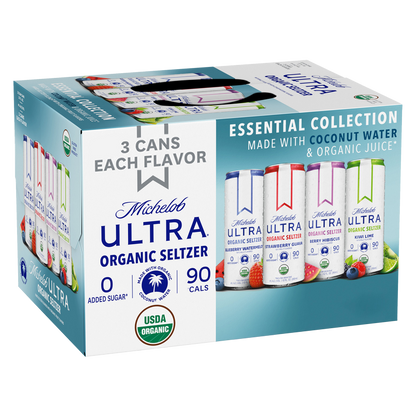 Michelob ULTRA Organic Hard Seltzer Coconut Water Variety Pack 12pk 12oz Cans 4% ABV