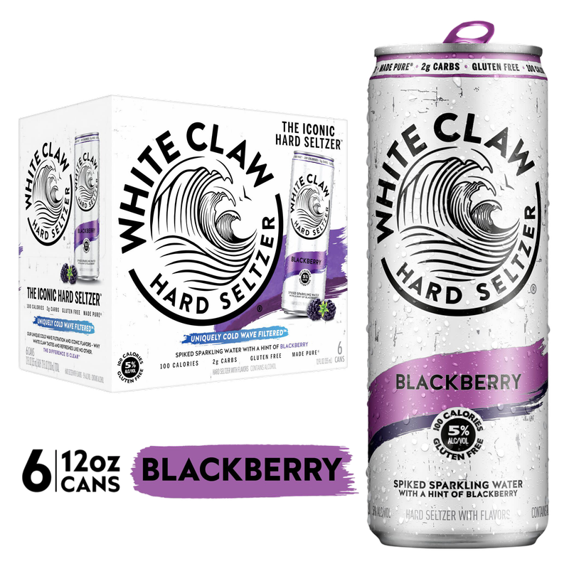 White Claw Seltzer Blackberry 6pk 12oz Can 5.0% ABV
