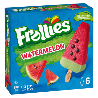 Frollies Watermelon Fruity Ice Pops, 6ct