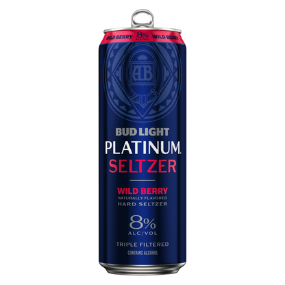 Bud Light Platinum Wild Berry Seltzer Single 25oz Can 8.0% ABV
