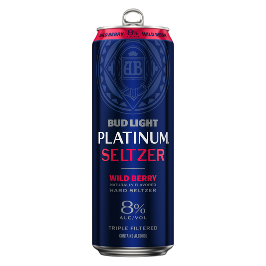 Bud Light Platinum Wild Berry Seltzer Single 25oz Can 8.0% ABV
