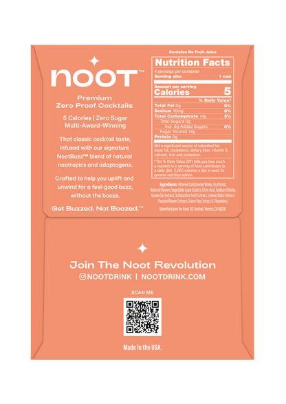 Noot Grapefruit Paloma Non-Alcoholic Cocktail 4pk 12oz Can