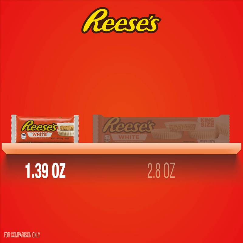 REESE'S White Creme Peanut Butter Cups, Candy Pack, 1.39 oz
