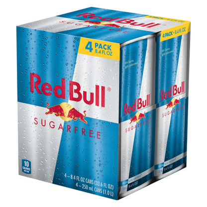Red Bull Energy Drink Sugar Free 4pk 8.4oz Can- XL