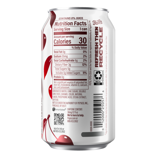 Pepsi Prebiotic Cola Cherry Vanilla 8pk 12oz Can