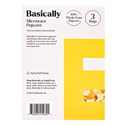 Basically 3ct Microwave Extra Butter Popcorn