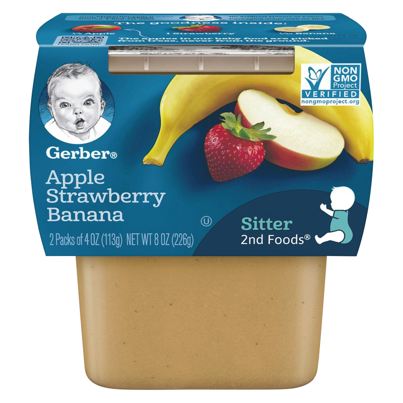 Gerber 2nd Foods Apple Strawberry Banana Baby Food 4oz 2ct