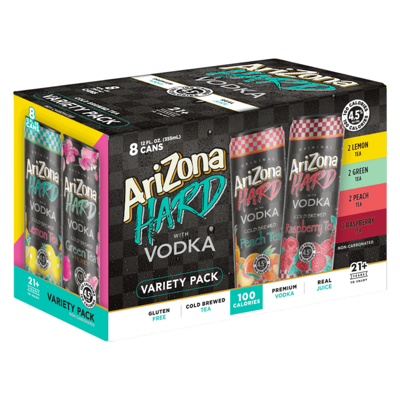 Arizona Hard Tea Vodka Variety Pack 8pk 12oz Can