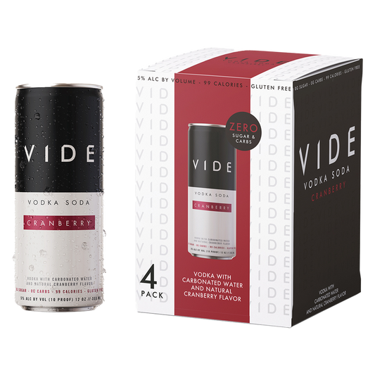 VIDE Cranberry Vodka Soda 4pk 12oz Can 5% ABV