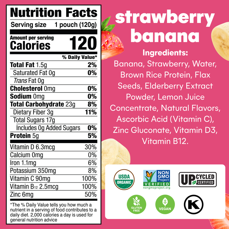 Noka Strawberry Banana Superfood Smoothie 6pk 4.22oz Box
