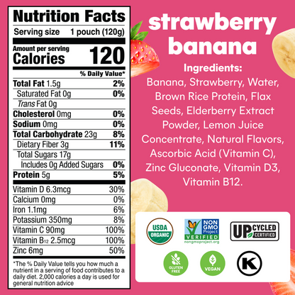 Noka Strawberry Banana Superfood Smoothie 6pk 4.22oz Box