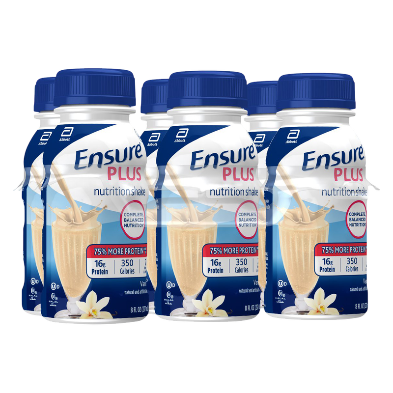 Ensure Plus Nutrition Shake Vanilla Ready-to-Drink 6-8 fl oz Bottles