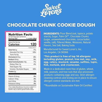Sweet Loren's Gluten Free & Vegan Chocolate Chunk Cookie Dough - 12oz
