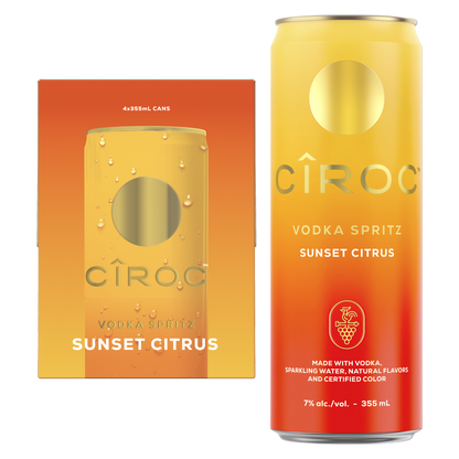 Ciroc Vodka Spritz Sunset Citrus 12oz 4pk 5% ABV