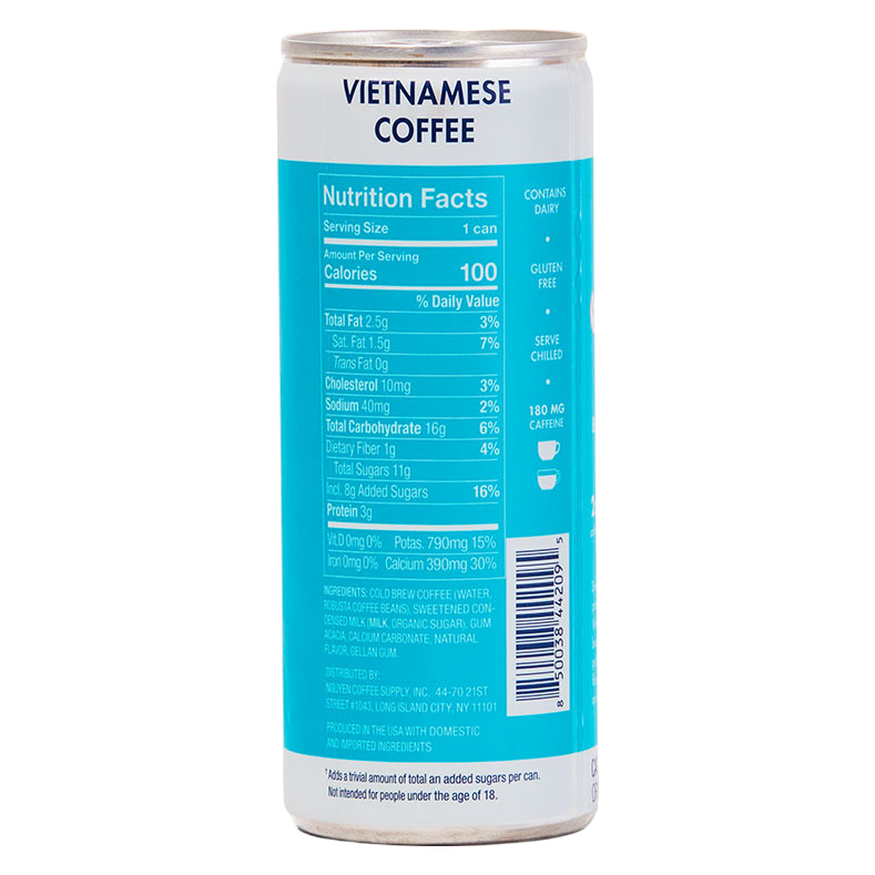 Nguyen Coffee Supply Condensed Milk Vietnamese Coffee Cold Brew 7.5oz Can