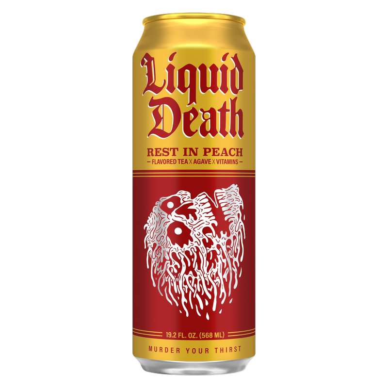 Liquid Death Iced Tea Rest in Peach 19.2 oz King Size Can