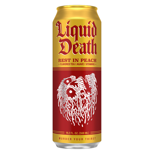 Liquid Death Iced Tea Rest in Peach 19.2 oz King Size Can