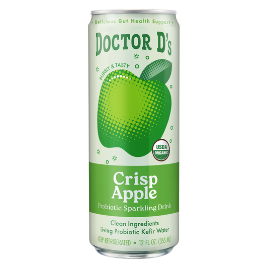 Doctor D's Organic Crisp Apple Sparkling Probiotic Drink 12oz Can