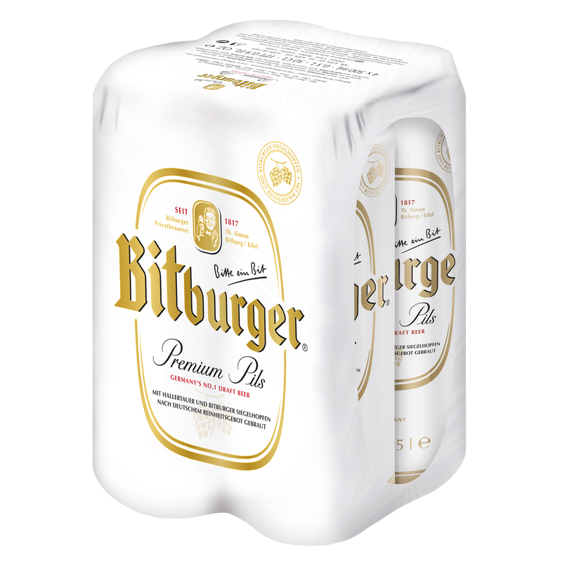 Bitburger Pilsner 4pk 16.9oz Can 4.8% ABV