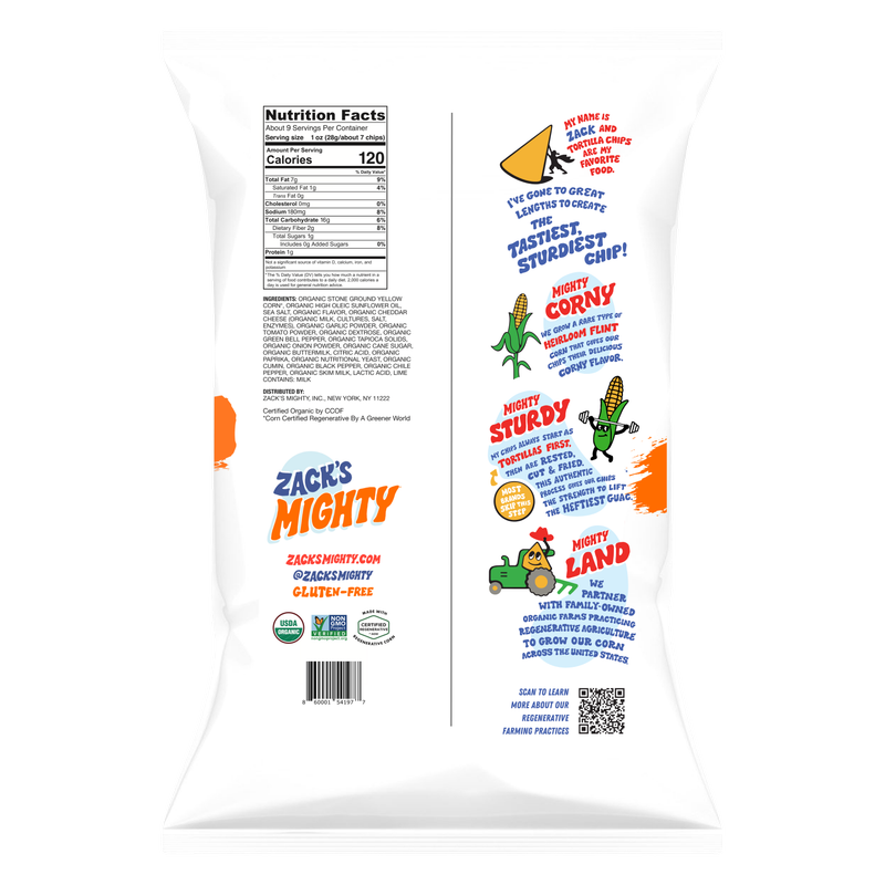 Zack's Mighty Organic Nacho Tortilla Chips 9oz