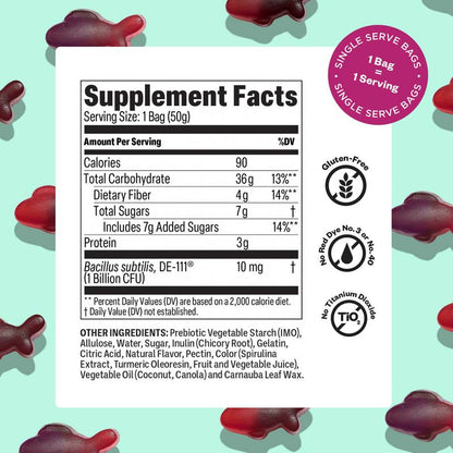Tandy Focus Fish, Fruit Punch Flavored Gummies with American Ginseng, 1.8oz