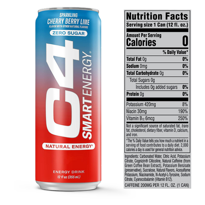 C4 Smart Energy Cherry Berry Lime 12oz Can
