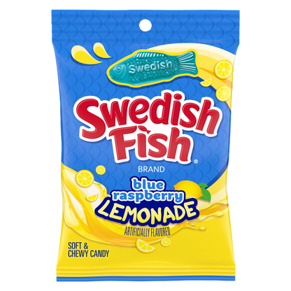Swedish Fish Blue Raspberry Lemonade Soft & Chewy Candy, 8.04oz