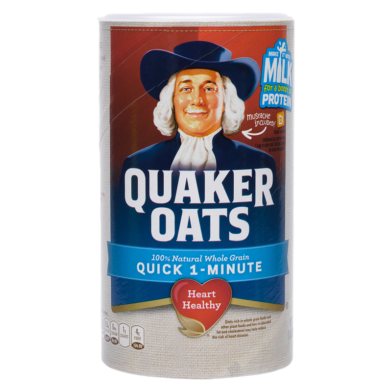 Quaker Oats Quick One Minute 100% Whole Grain Oats 18oz